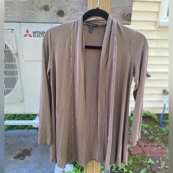 Eileen Fisher Light Brown Open Cardigan Viscose Spandex Blend Size XS - Picture 1 of 6